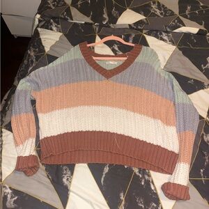 Aeropostale Multicolor V-Neck Sweater